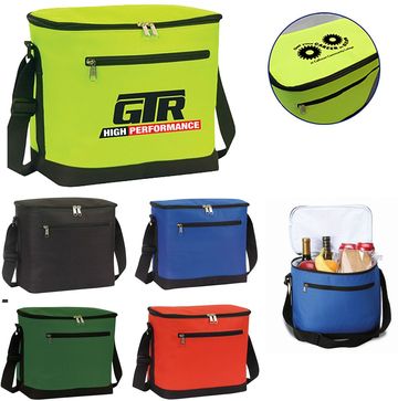 Large Vertical 12 to 16 Can Cooler Bag - Full Color Imprint