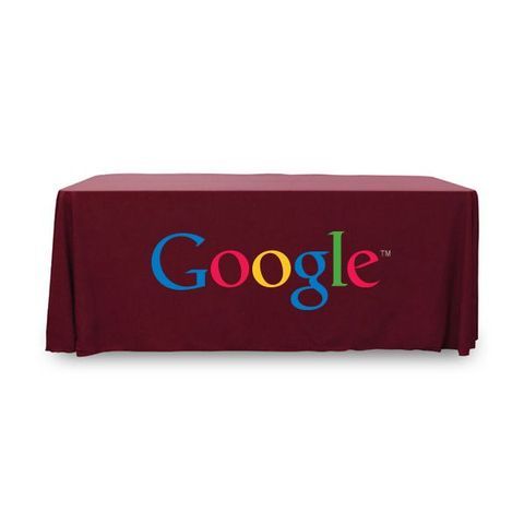 6' Premium PolyKnit Throw Style Table Cover - Tablecloth With Full Color Logo (72"x30"x29")