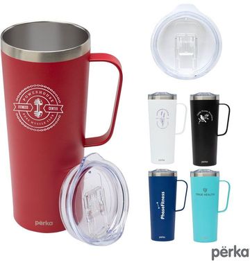 Perka Winston 28 oz. Double Wall, Stainless Steel Travel Mug - 4 1/2" W x 8 1/2" H x 3 1/2" D